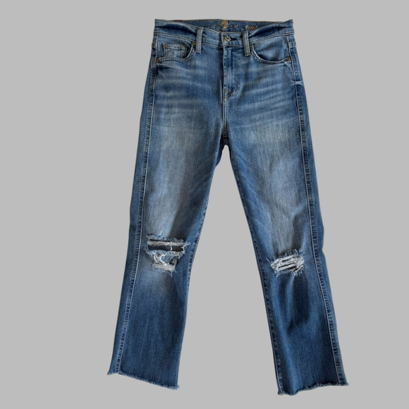 7 For All Mankind Denim - 7 For All Mankind Edie Cropped Skinny Jeans Size 26